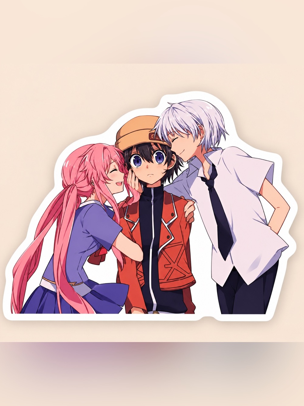 Yuno Yuki & Akise Future Diary Sticker | Mirai Nikki Anime Vinyl Decal